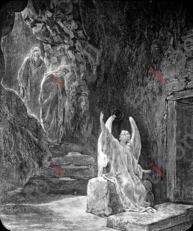 Der Engel vor dem Grab | The angel before the grave - Foto simon-134-060-sw.jpg | foticon.de - Bilddatenbank für Motive aus Geschichte und Kultur